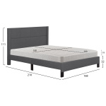 ΚΡΕΒΑΤΙ ΔΙΠΛΟ & ΣΤΡΩΜΑ TRILLOP HM21202.12 ΓΚΡΙ ΥΦΑΣΜΑ--ΓΙΑ 160x200εκ - Image 2