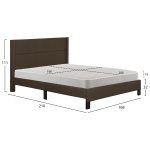 ΚΡΕΒΑΤΙ ΔΙΠΛΟ & ΣΤΡΩΜΑ TRILLOP HM21202.13 ΚΑΦΕ ΥΦΑΣΜΑ--ΓΙΑ 160x200εκ - Image 2
