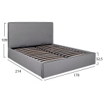 ΚΡΕΒΑΤΙ ALLIE HM584.01 160x200 εκ. ΜΕ ΑΠΟΘΗΚΕΥΤΙΚΟ ΧΩΡΟ ΓΚΡΙ ΥΦΑΣΜΑ - Image 2