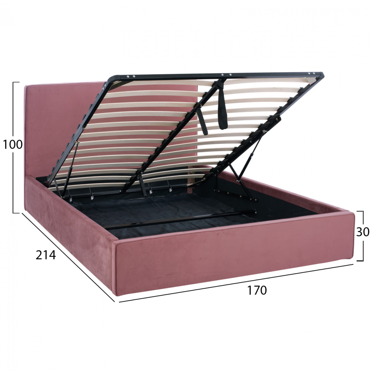 ΚΡΕΒΑΤΙ ALLIE HM584.12 160Χ200 ΜΕ ΑΠΟΘΗΚΕΥΤΙΚΟ ΧΩΡΟ ΣΑΠΙΟ ΜΗΛΟ - Image 2