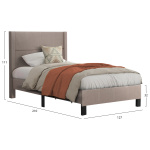 ΚΡΕΒΑΤΙ TRILLOP HM667.15 ΜΠΕΖ ΥΦΑΣΜΑ ΓΙΑ ΜΟΝΟ ΣΤΡΩΜΑ 120X200εκ. - Image 2
