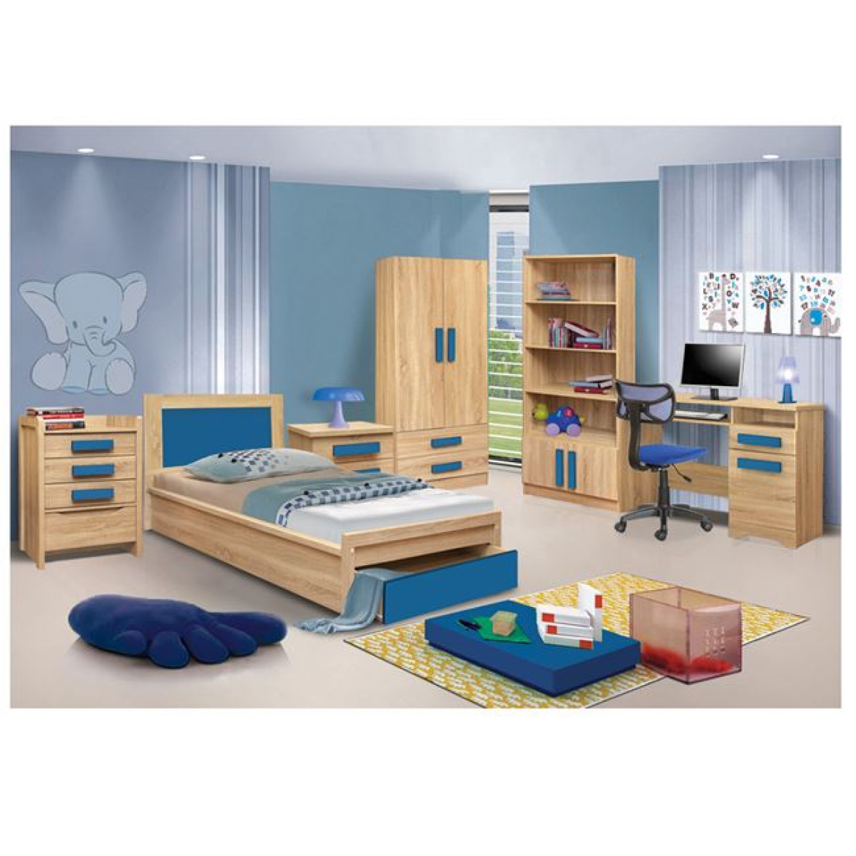 ΚΡΕΒΑΤΙ ΜΕ ΣΥΡΤΑΡΙ PLAYROOM HM330.01 SONAMA-ΣΙΕΛ 90Χ190εκ. - Image 2