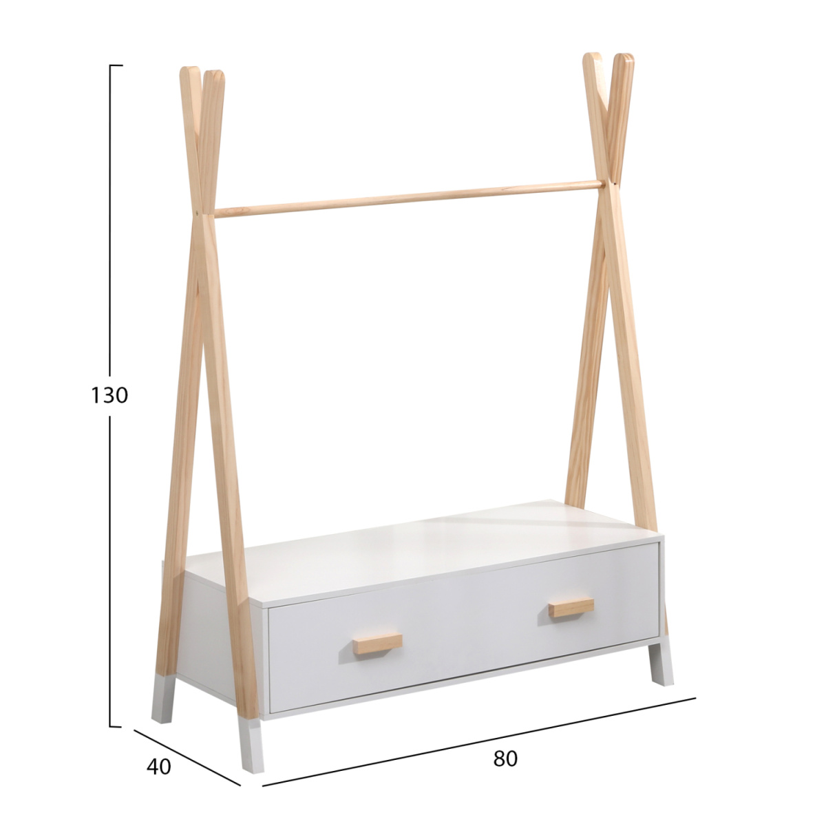 ΚΡΕΜΑΣΤΡΑ ΜΕ ΣΥΡΤΑΡΙΑ ΠΑΙΔΙΚH PASCHAL HM2491.03 ΜΕΛΑΜΙΝΗ-ΞΥΛΟ ΠΕΥΚΟΥ 80x40x130Υεκ - Image 2