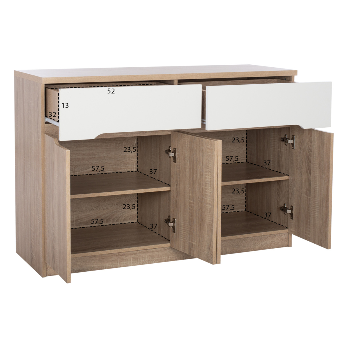 ΜΠΟΥΦΕΣ JOLENE HM2234.02 2 ΣΥΡΤΑΡΙΑ & 4 ΠΟΡΤΕΣ SONAMA 120X40X80εκ. - Image 2