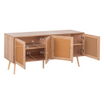 ΜΠΟΥΦΕΣ COLM HM9440.11 ΜΕΛΑΜΙΝΗΣ & ΣΥΝΘΕΤΙΚΟ RATTAN ΣΤΙΣ 4 ΠΟΡΤΕΣ 160x39,5x71Yεκ. - Image 2