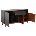 ΜΠΟΥΦΕΣ PREDA HM9747 MDF ΜΕ ΚΑΡΥΔΙ & ΣΚΟΥΡΟ ΓΚΡΙ ΚΑΠΛΑΜΑ 167x28-40x80Υεκ. - Image 2