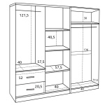 ΝΤΟΥΛΑΠΑ 6ΦΥΛΛΗ BLAKELY HM21235.01 ΜΕΛΑΜΙΝΗ ΧΡΩΜΑ ZEBRANO 201x43x181Υεκ - Image 2