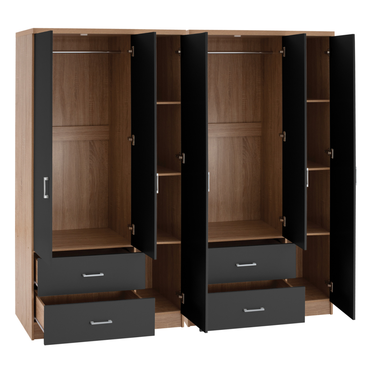ΝΤΟΥΛΑΠΑ 6ΦΥΛΛΗ CAESAR HM21236.01 ΜΕΛΑΜΙΝΗ SONAMA & ΣΚΟΥΡΟ ΓΚΡΙ 180x42,5Χ181Υεκ. - Image 2