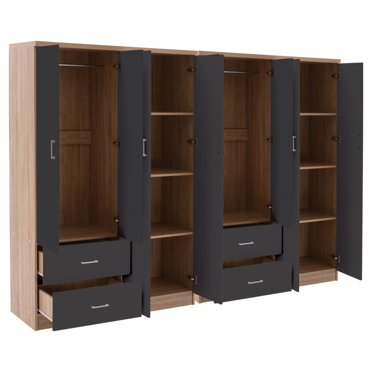 ΝΤΟΥΛΑΠΑ 8ΦΥΛΛΗ BRIANA HM21237.01 ΜΕΛΑΜΙΝΗ SONAMA & ΣΚΟΥΡΟ ΓΚΡΙ 241x42,5Χ180,5Υεκ. - Image 2