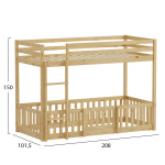 ΠΑΙΔΙΚΗ ΚΟΥΚΕΤΑ τ.MONTESSORI ΜΕ ΠΑΡΚΑΚΙ PLAYKID HM703.01 ΞΥΛΟ ΠΕΥΚΟΥ ΦΥΣΙΚΟ ΓΙΑ 190x90εκ - Image 2