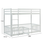 ΠΑΙΔΙΚΗ ΚΟΥΚΕΤΑ τ.MONTESSORI ΜΕ ΠΑΡΚΑΚΙ PLAYKID HM703.03 ΞΥΛΟ ΠΕΥΚΟΥ ΛΕΥΚΟ ΓΙΑ 190x90εκ - Image 2