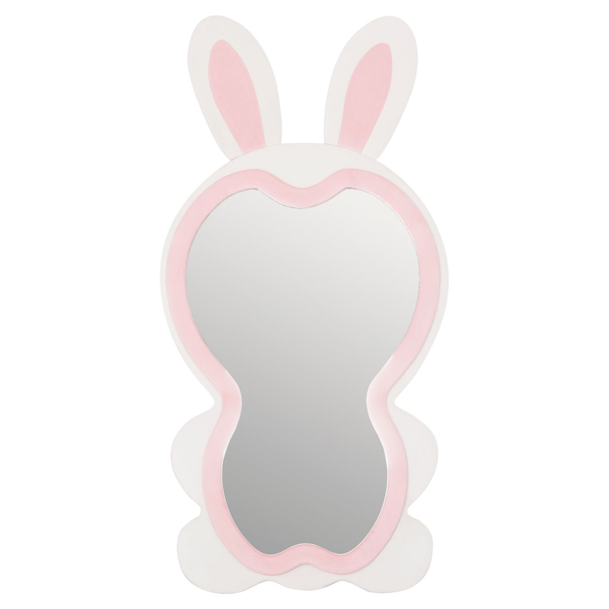 ΠΑΙΔΙΚΟΣ ΚΑΘΡΕΦΤΗΣ ΔΑΠΕΔΟΥ BUNNY HM4489.01 MDF ΡΟΖ & ΛΕΥΚΟ-ΜΑΥΡΟ STAND 80x162Υεκ. - Image 2
