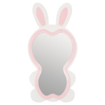 ΠΑΙΔΙΚΟΣ ΚΑΘΡΕΦΤΗΣ ΔΑΠΕΔΟΥ BUNNY HM4489.01 MDF ΡΟΖ & ΛΕΥΚΟ-ΜΑΥΡΟ STAND 80x162Υεκ. - Image 2