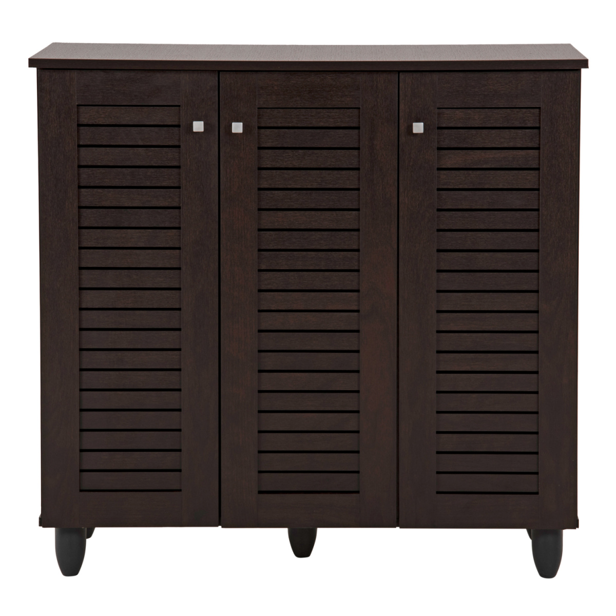 ΠΑΠΟΥΤΣΟΘΗΚΗ-ΝΤΟΥΛΑΠΑ PROLLY HM9609.01 ΜΕΛΑΜΙΝΗ WENGE-3ΠΟΡΤΕΣ-4ΡΑΦΙΑ 87x32x88Υεκ. - Image 2