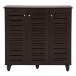 ΠΑΠΟΥΤΣΟΘΗΚΗ-ΝΤΟΥΛΑΠΑ PROLLY HM9609.01 ΜΕΛΑΜΙΝΗ WENGE-3ΠΟΡΤΕΣ-4ΡΑΦΙΑ 87x32x88Υεκ. - Image 2