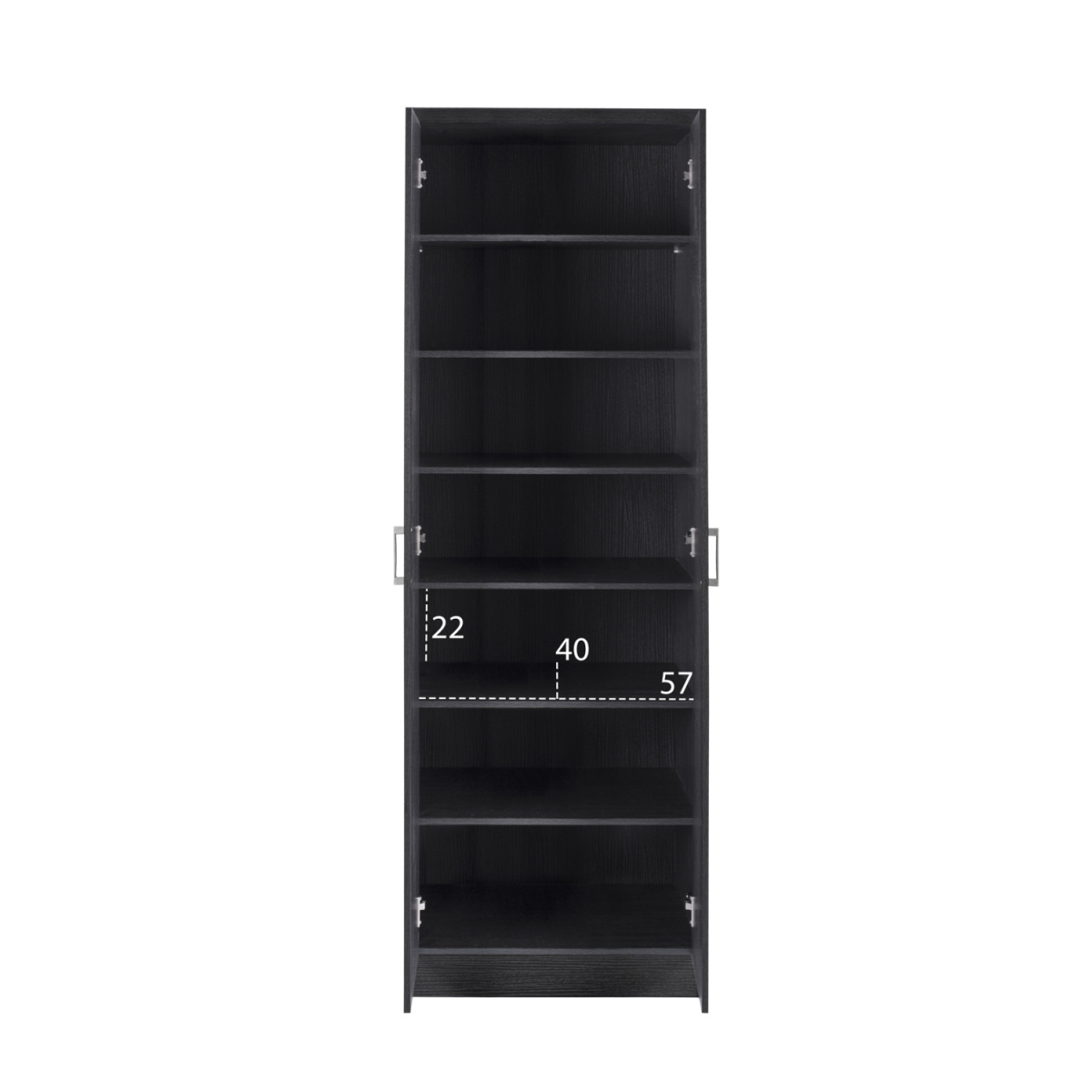 ΠΑΠΟΥΤΣΟΘΗΚΗ ΞΥΛΙΝΗ DAYANNA ΜΕ 6 ΡΑΦΙΑ 60X43X180.5εκ. ZEBRANO HM2379.01 - Image 2