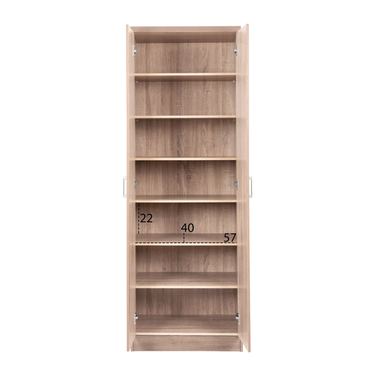 ΠΑΠΟΥΤΣΟΘΗΚΗ ΞΥΛΙΝΗ DAYANNA ΜΕ 6 ΡΑΦΙΑ 60X43X180.5εκ. SONAMA HM2379.02 - Image 2