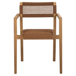 ΠΟΛΥΘΡΟΝΑ CHARLOTTE HM9637.01 ΞΥΛΟ TEAK ΦΥΣΙΚΟ & ΚΑΦΕ ΣΧΟΙΝΙ 59x54x83Y εκ. - Image 2