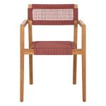 ΠΟΛΥΘΡΟΝΑ CHARLOTTE HM9637.06 ΞΥΛΟ TEAK ΦΥΣΙΚΟ & ΡΟΖ ΣΧΟΙΝΙ 59x54x83Y εκ. - Image 2