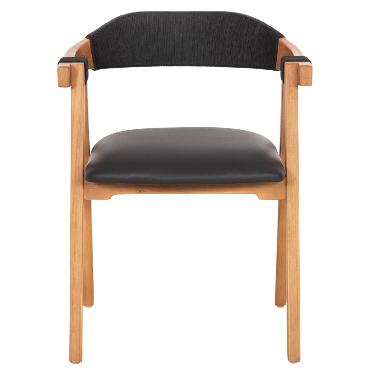 ΠΟΛΥΘΡΟΝΑ RIMINI HM9867.02 ΞΥΛΟ TEAK ΦΥΣΙΚΟ-ΜΑΥΡΟ ΣΧΟΙΝΙ & PU ΚΑΘΙΣΜΑ 60x61x76Υεκ. - Image 2