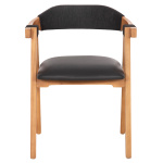 ΠΟΛΥΘΡΟΝΑ RIMINI HM9867.02 ΞΥΛΟ TEAK ΦΥΣΙΚΟ-ΜΑΥΡΟ ΣΧΟΙΝΙ & PU ΚΑΘΙΣΜΑ 60x61x76Υεκ. - Image 2
