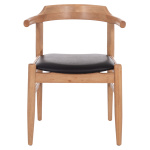 ΠΟΛΥΘΡΟΝΑ CERSEI HM9946.01 RUBBERWOOD ΣΕ LIGHT OAK & PU ΣΕ ΜΑΥΡΟ 57x53x72Υεκ - Image 2