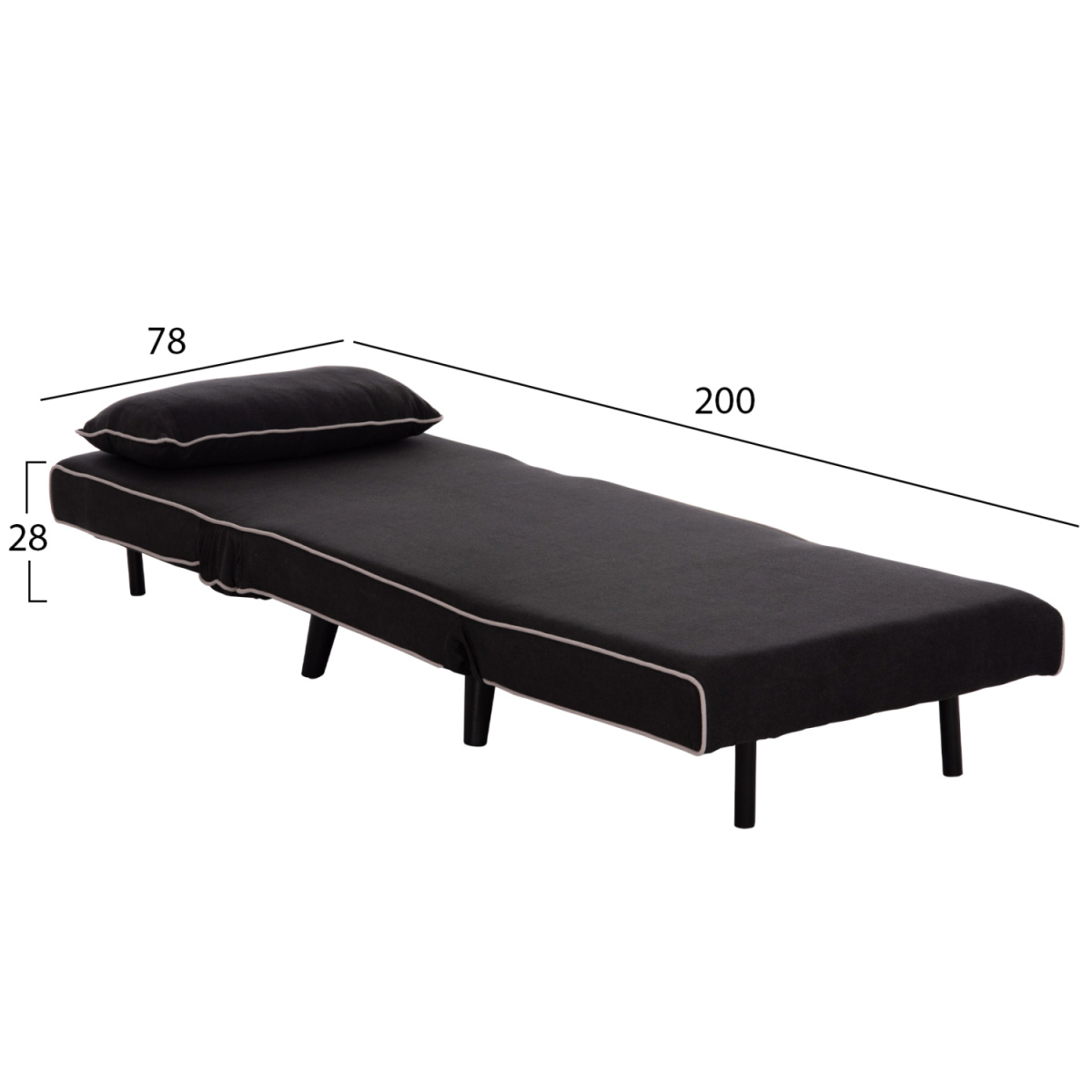 ΠΟΛΥΘΡΟΝΑ ΚΡΕΒΑΤΙ BRAXTON HM8425.03 ΜΑΥΡΟ ΥΦΑΣΜΑ 78x88x78Υεκ. - Image 2