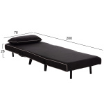 ΠΟΛΥΘΡΟΝΑ ΚΡΕΒΑΤΙ BRAXTON HM8425.03 ΜΑΥΡΟ ΥΦΑΣΜΑ 78x88x78Υεκ. - Image 2
