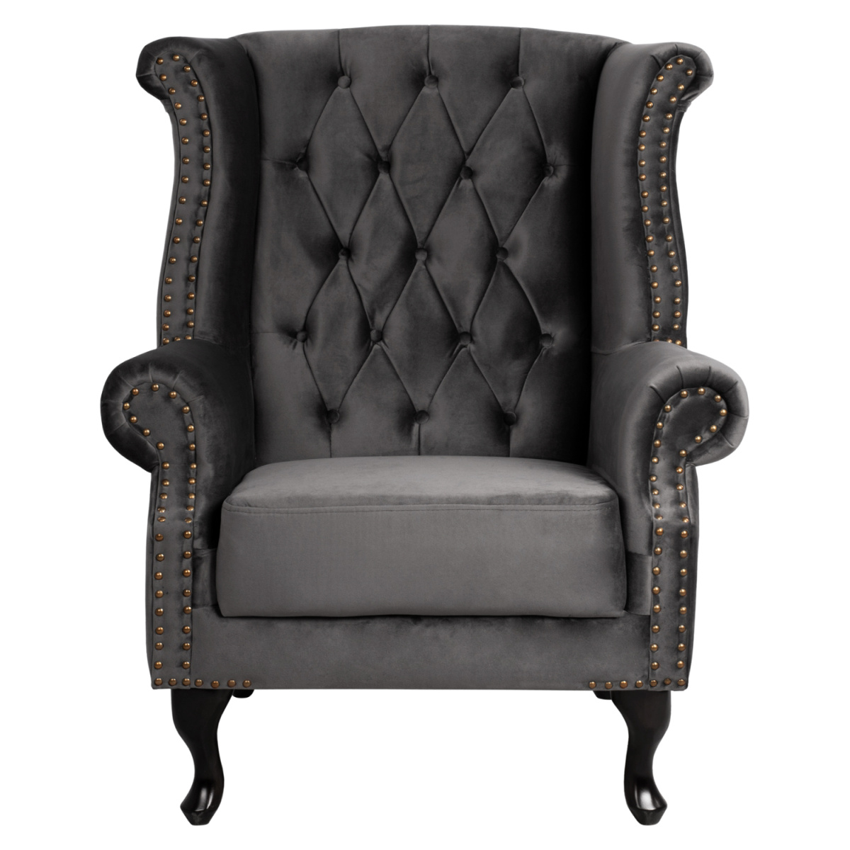 ΠΟΛΥΘΡΟΝΑ-ΜΠΕΡΖΕΡΑ ΓΚΡΙ ΒΕΛΟΥΔΟ T.CHESTERFIELD POLINA 83x75x107Yεκ.HM0053.10 - Image 2