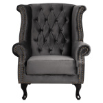 ΠΟΛΥΘΡΟΝΑ-ΜΠΕΡΖΕΡΑ ΓΚΡΙ ΒΕΛΟΥΔΟ T.CHESTERFIELD POLINA 83x75x107Yεκ.HM0053.10 - Image 2