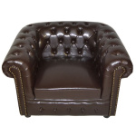 ΠΟΛΥΘΡΟΝΑ T.CHESTERFIELD POLINA HM3011.01 PU ΣΚΟΥΡΟ ΚΑΦΕ 110x90x73Yεκ. - Image 2