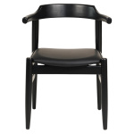 ΠΟΛΥΘΡΟΝΑ ΤΡΑΠΕΖΑΡΙΑΣ CERSEI HM9946.02 RUBBERWOOD & PU ΣΕ ΜΑΥΡΟ 57x54x74Υεκ - Image 2