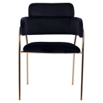 ΠΟΛΥΘΡΟΝΑΚΙ KELSO HM8521.04 ΒΕΛΟΥΔΟ ΜΑΥΡΟ & ΕΠΙΧΡΥΣΟ ΠΟΔΙ 52,5x52x80Υ εκ. - Image 2