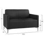 ΣΕΤ 2 ΤΜΧ ΚΑΝΑΠΕΣ 3ΘΕΣΙΟΣ ΚΑΙ 2ΘΕΣΙΟΣ NELLIE HM11274.01 ΜΑΥΡΟ ΧΡΩΜΑ - Image 2