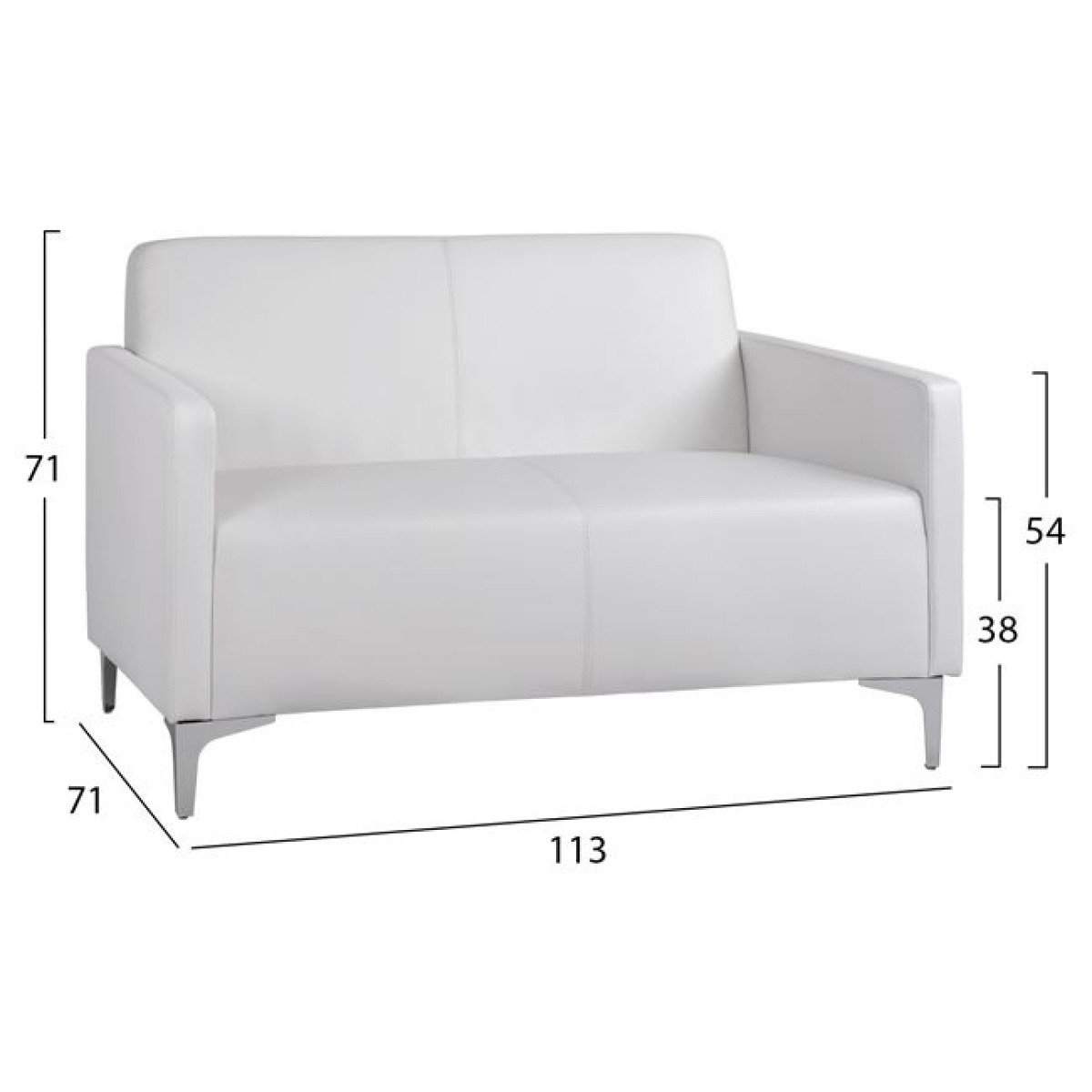 ΣΕΤ 2 ΤΜΧ ΚΑΝΑΠΕΣ 3ΘΕΣΙΟΣ ΚΑΙ 2ΘΕΣΙΟΣ NELLIE HM11274.02 ΛΕΥΚΟ ΧΡΩΜΑ - Image 2