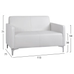ΣΕΤ 2 ΤΜΧ ΚΑΝΑΠΕΣ 3ΘΕΣΙΟΣ ΚΑΙ 2ΘΕΣΙΟΣ NELLIE HM11274.02 ΛΕΥΚΟ ΧΡΩΜΑ - Image 2