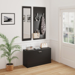 ΣΕΤ ΕΙΣΟΔΟΥ ΜΕ ΚΑΘΡΕΠΤΗ VERN HM2476.02 ΜΕΛΑΜΙΝΗ ΣΕ WENGE 80x27x175Υεκ - Image 2