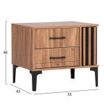 ΣΕΤ ΚΡΕΒΑΤΟΚΑΜΑΡΑΣ 4ΤΜΧ HARRY HM21115 ΜΕΛΑΜΙΝΗ ΣΕ ΦΥΣΙΚΟ ΞΥΛΟΥ & ΜΑΥΡΟ ΧΡΩΜΑ - Image 2