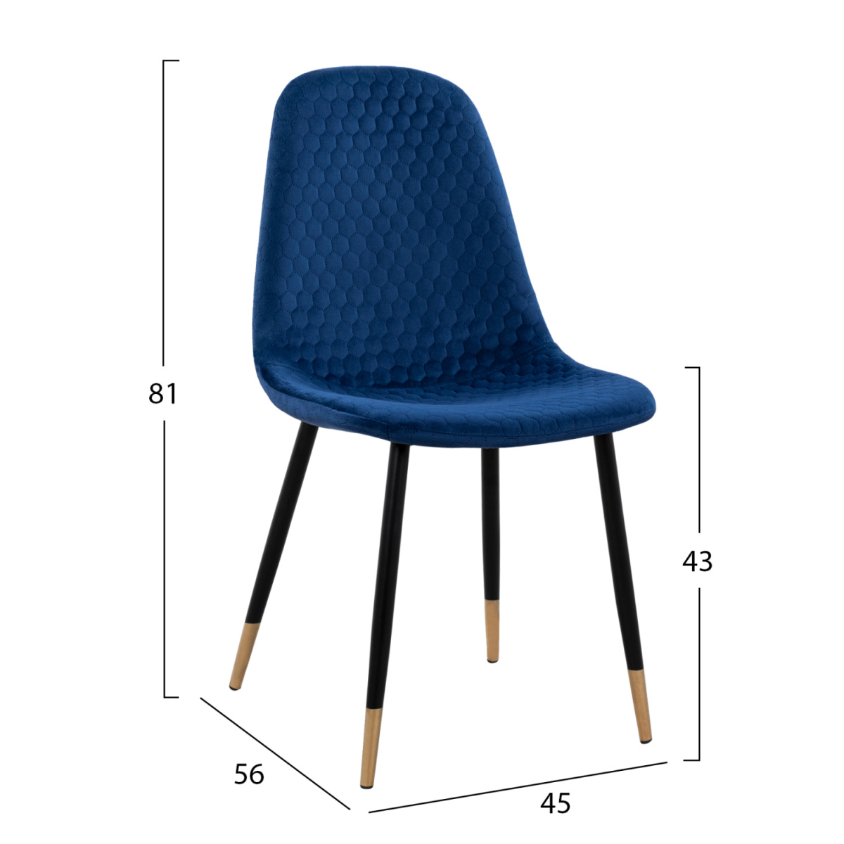 ΣΕΤ ΤΡΑΠΕΖΑΡΙΑΣ 5ΤΜΧ ALIZA HM11196.08 MDF TOP-ΒΕΛΟΥΔΟ ΜΠΛΕ & ΜΕΤΑΛΛΟ ΜΑΥΡΟ - Image 2
