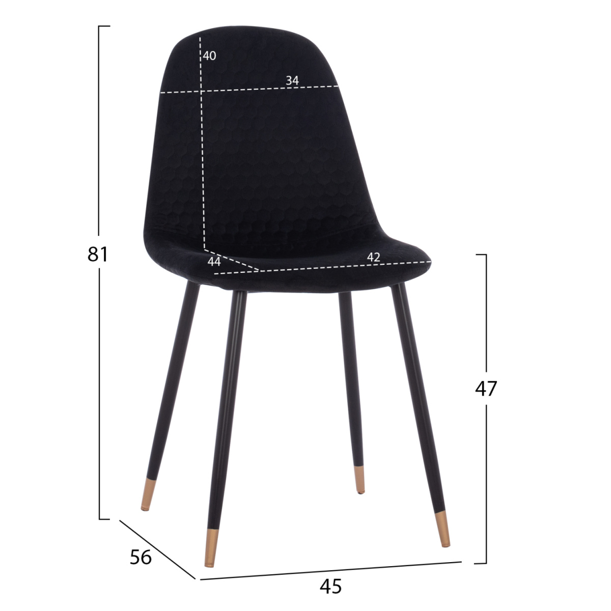 ΣΕΤ ΤΡΑΠΕΖΑΡΙΑΣ 5ΤΜΧ ALIZA HM11196.09 MDF TOP-ΒΕΛΟΥΔΟ & ΜΕΤΑΛΛΟ ΣΕ ΜΑΥΡΟ - Image 2