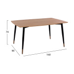 ΣΕΤ ΤΡΑΠΕΖΑΡΙΑΣ 5ΤΜΧ JOLIE HM11198.02 MDF TOP-ΒΕΛΟΥΔΟ ΣΑΠΙΟ ΜΗΛΟ & ΜΕΤΑΛΛΟ ΜΑΥΡΟ - Image 2