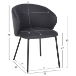 ΣΕΤ ΤΡΑΠΕΖΑΡΙΑΣ 5ΤΜΧ RAVEN HM21069.02 ΚΕΡΑΜΙΚΟ TOP ΜΑΥΡΟ ΜΑΡΜΑΡΟ & 4 ΚΑΡΕΚΛΕΣ - Image 2