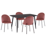 ΣΕΤ ΤΡΑΠΕΖΑΡΙΑΣ 5ΤΜΧ RAVEN HM21072.02 ΚΕΡΑΜΙΚΟ TOP ΜΑΥΡΟ ΜΑΡΜΑΡΟ & 4 ΚΑΡΕΚΛΕΣ