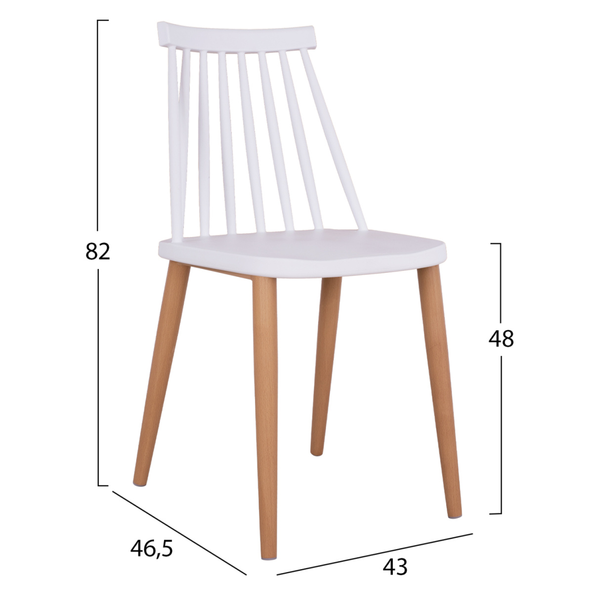 ΣΕΤ ΤΡΑΠΕΖΑΡΙΑΣ 5ΤΜΧ MINIMAL HM21172 MDF TOP ΣΕ ΛΕΥΚΟ-ΣΚΕΛΕΤΟΣ ΣΕ ΦΥΣΙΚΟ ΞΥΛΟΥ - Image 2