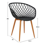 ΣΕΤ ΤΡΑΠΕΖΑΡΙΑΣ 5ΤΜΧ ARIADNE HM21174 MDF TOP & ΠΟΛΥΠΡΟΠΥΛΕΝΙΟ ΣΕ ΜΑΥΡΟ - Image 2