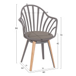 ΣΕΤ ΤΡΑΠΕΖΑΡΙΑΣ 5ΤΜΧ ANAIS HM21176 MDF TOP ΣΕ ΓΚΡΙ--P.P. & PU ΣΕ ΓΚΡΙ - Image 2