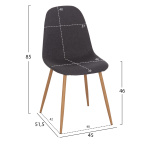 ΣΕΤ ΤΡΑΠΕΖΑΡΙΑΣ 5ΤΜΧ MINARDO HM21179 MDF TOP ΣΕ ΜΑΥΡΟ--ΣΚΟΥΡΟ ΓΚΡΙ ΥΦΑΣΜΑ - Image 2