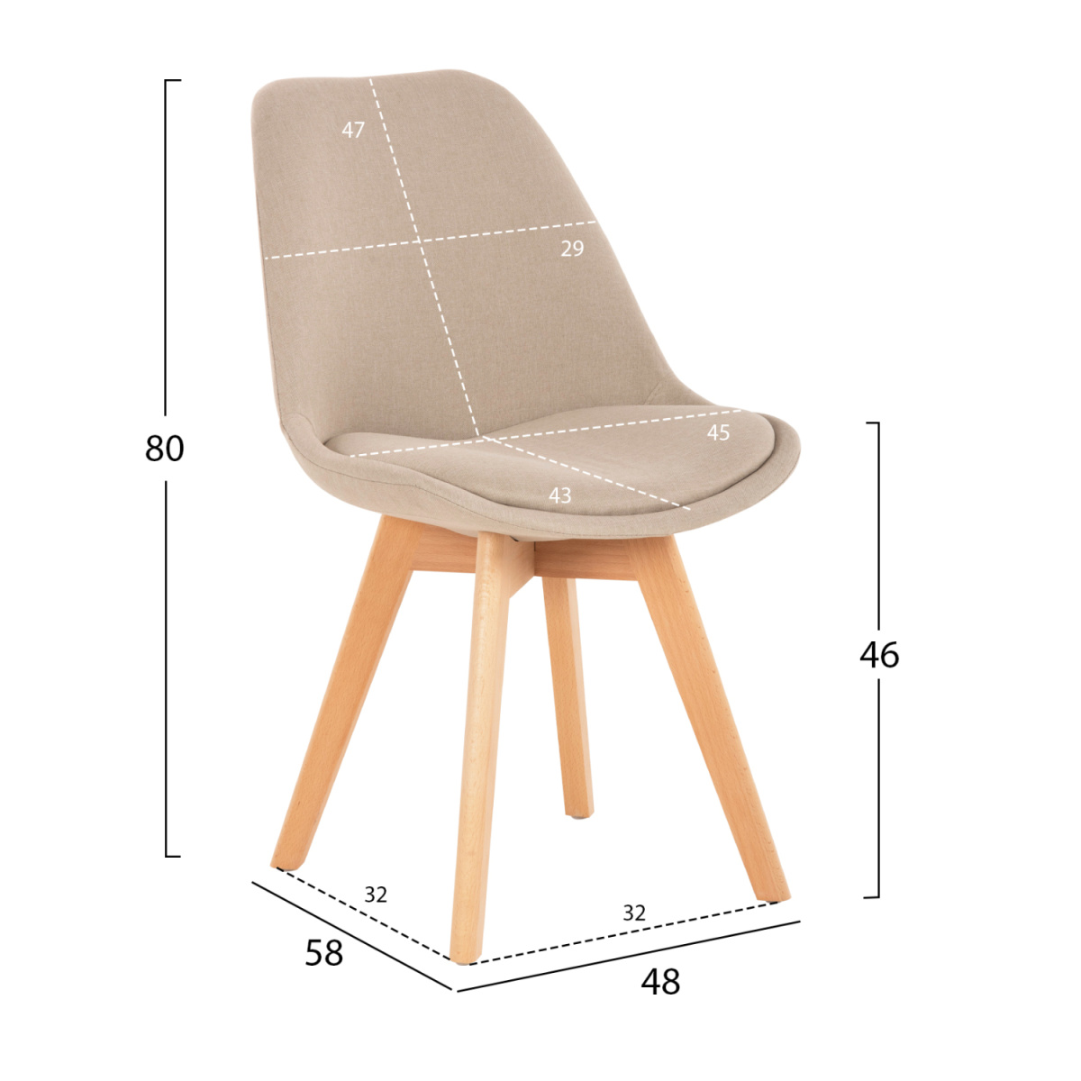 ΣΕΤ ΤΡΑΠΕΖΑΡΙΑΣ 5ΤΜΧ VEGAS HM21180 MDF TOP ΣΕ ΦΥΣΙΚΟ--ΥΦΑΣΜΑ ΜΠΕΖ - Image 2