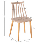 ΣΕΤ ΤΡΑΠΕΖΑΡΙΑΣ 5ΤΜΧ VANESSA HM21181 MDF TOP ΣΕ ΦΥΣΙΚΟ-ΣΚΕΛΕΤΟΣ ΣΕ ΦΥΣΙΚΟ - Image 2