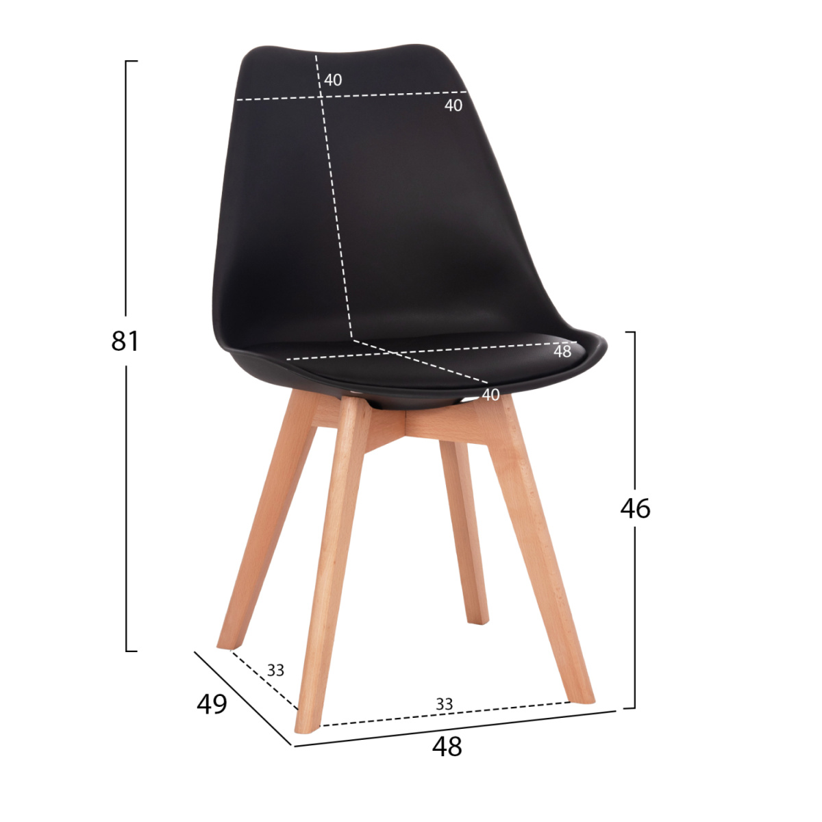 ΣΕΤ ΤΡΑΠΕΖΑΡΙΑΣ 5ΤΜΧ VEGAS HM21185 MDF TOP ΣΕ ΜΑΥΡΟ--ΠΟΔΙΑ ΟΞΙΑΣ - Image 2